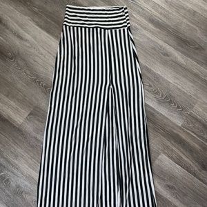 Black and white striped maxi skirt